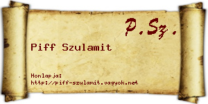 Piff Szulamit névjegykártya